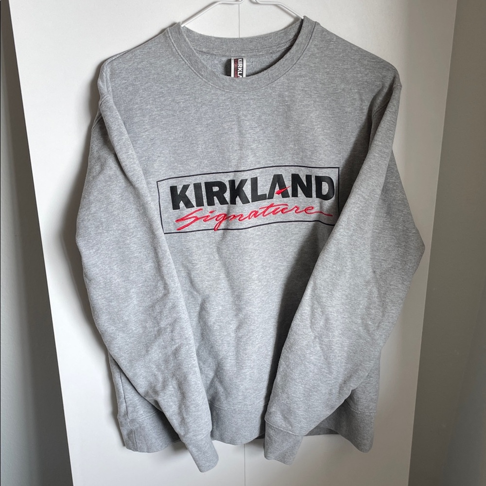 Kirkland Signature Men's Crewneck Sweater in Light Gray